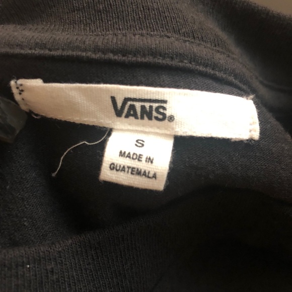 Vans Black Checkered Graphic Cropped Cotton Tee - Picture 3 of 7